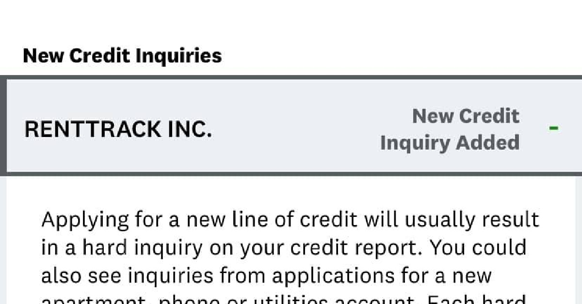 Why is A RentTrack Inquiry On My Credit Report? [June 2022] - Debt Game ...